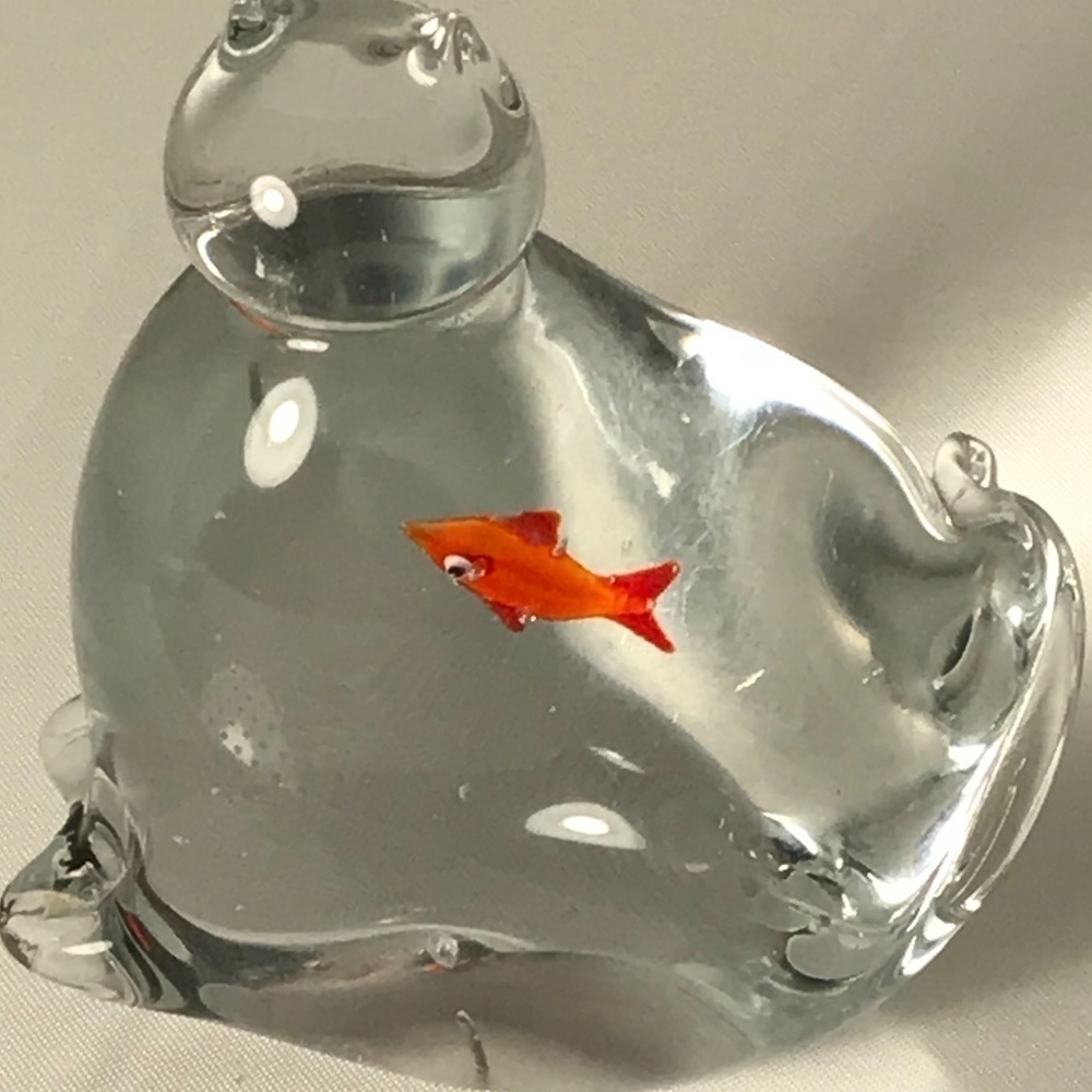 PAPERWEIGHT Cat with FIsh in the Belly.